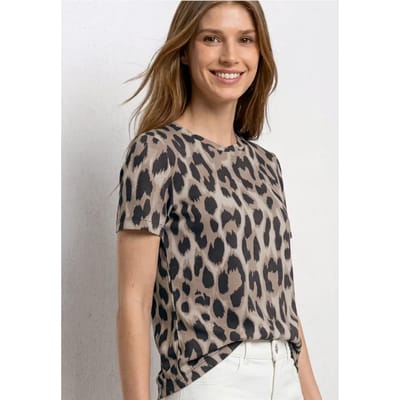 Shirt met ronde hals en gerimpelde mouwen