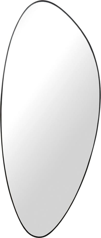 Atmooz Stone XL Spiegel – 143x60 cm – Zwart Metaal – Organisch Design – Grote Wandspiegel