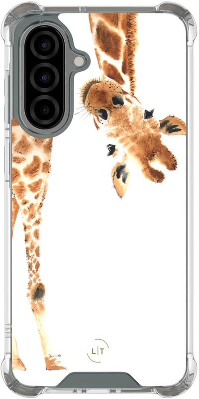 Shockproof hoesje - Geschikt voor Samsung Galaxy A56 - Giraffe - Extra sterke case - TPU/polycarbonaat - Giraffe - Bruin, Transparant