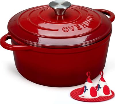 Gietijzeren Dutch Oven met Deksel voor Stoofschotels, Braden en Broodbakken