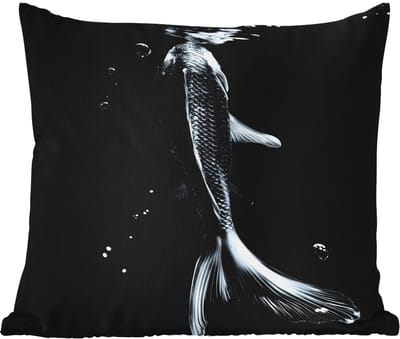 Sierkussen Buiten - Koi - Vissen - Water - Zwart - 60x60 cm - Weerbestendig