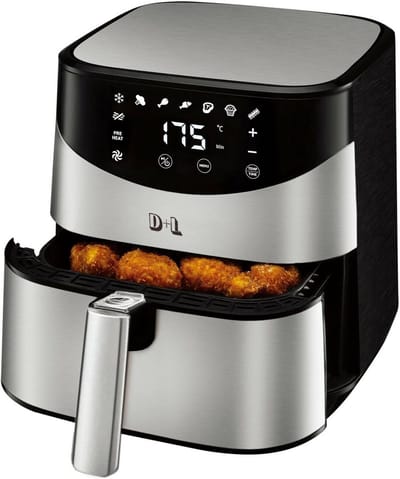 XL Heteluchtfriteuse 5 Liter RVS - 1700W - Vetvrij Frituren en Grillen