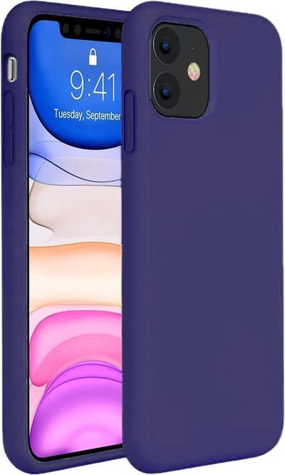 Hoesje - Geschikt voor Apple iPhone 11 - Sterk & Shockproof - Siliconen Case - Hoes Cover - Telefoonhoes - Donkerblauw