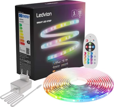 Ledvion - SMART LED-Strip Dimbaar 5M - RGB - 12V - 12W