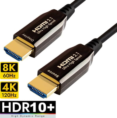 Qnected Actieve HDMI 2.1 kabel 15 meter - Ultra High Speed - 4K 120Hz & 144Hz, 8K 60Hz Ultra HD - PS5, Xbox Series X & S - Charcoal Black