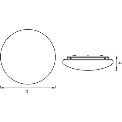 OSRAM Orbis sensor plafondlamp wandlamp 300mm, spatwaterdichte opbouwlamp in wit van aluminium, IP44 bescherming, voor badkamers, gangen en corridors