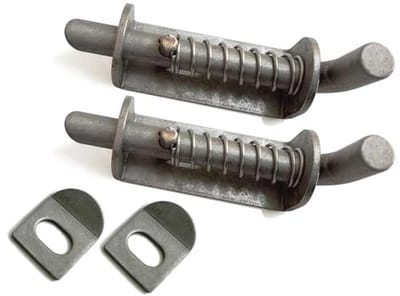 Set van 2 mini roestvrijstalen grendelpen - 5 inch veerbelast voor deurgrepen, schuurdeuren, en huisdierenkooien