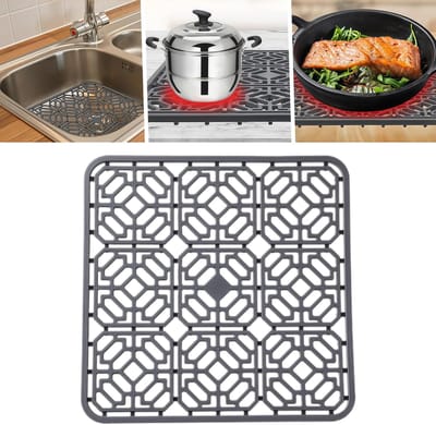 Dailygoods- Gootsteenmat 30x30 cm - Siliconen - Hittebestendig - Antislip - Ondersteunende Voeten - Bescherming tegen Krassen - Afvoermat
