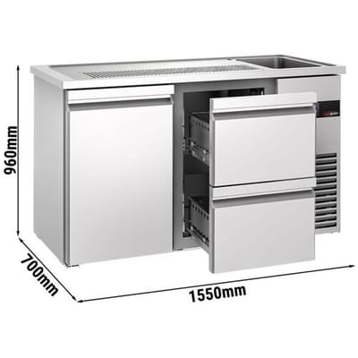 GGM Gastro Biertheke PREMIUM - 1550x700mm - 1 Tür & 2 Schubladen