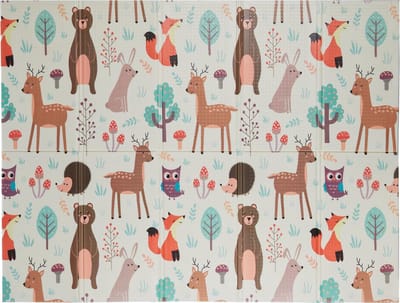speelmat opvouwbaar - dieren - 195 x 150 cm - afwasbaar - kruipmat