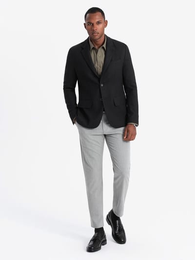 OMBRE Blazer - Regular Fit - Lange Mouw - Knopen Zwart S