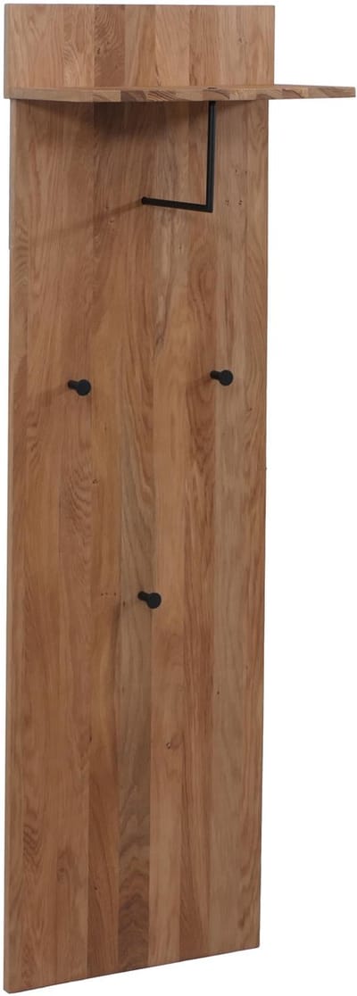 MCA garderobe paneel MCW-P55, wandgarderobe garderobe, massief houten legplank haken 135x42x22cm, eikenhout