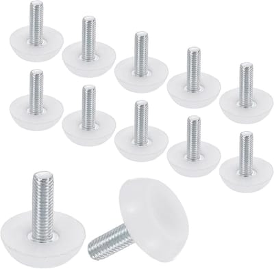 Verstelbare Meubelpoten - Nivelleringsvoeten Schroefglijders - Meubels Stabiliseren - Vloerbescherming Krasvrij - M6 x 20mm - Wit