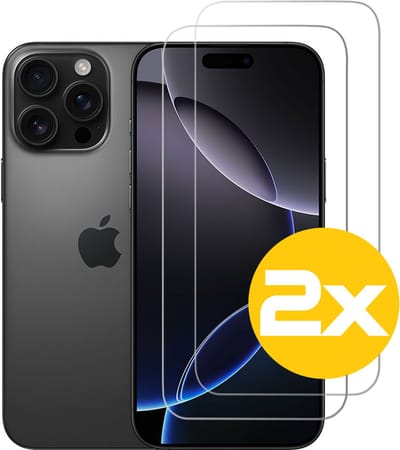 Screenprotector Geschikt Voor iPhone 16 Pro - Glasplaat - Tempered Glass - 2 Stuks