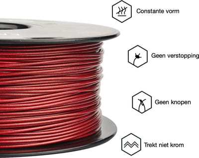 Eryone - Galaxy Red - PLA Filament - 1Kg 1.75mm - Voor 3D-printer en 3D-pen - Rood