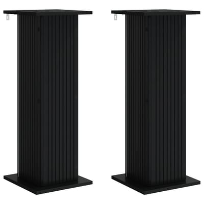 vidaXL - Plantenstand - 2 - st - Zwart - 30,5 - x - 30 - x - 80,5 - cm - Bewerkt - hout