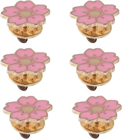 Bloesem Broches - Bloemen Speldjes - Outfit Versieren - Set van 6 - 1.5 cm - Roze