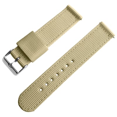 Two Piece NATO RAF Tweedelige NATO Horlogeband Nylon Zand 18mm