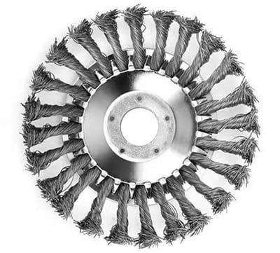 6-inch grastrimmerkop - Geschikt voor tuinmaaiers - Grasmaaierdraadborstelkop met geknoopte draad - Universeel massief draadwiel voor vervanging van grasmaaierbevestigingen - Universeel accessoire voor grasmaaiers en tuiniers - Diameter 15 cm