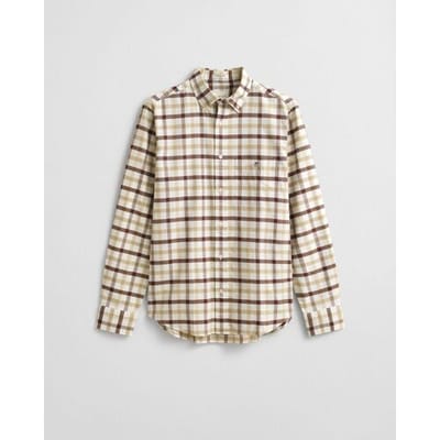 Gant Overhemd Oxford Check Button-Down Mahogany Brown / male