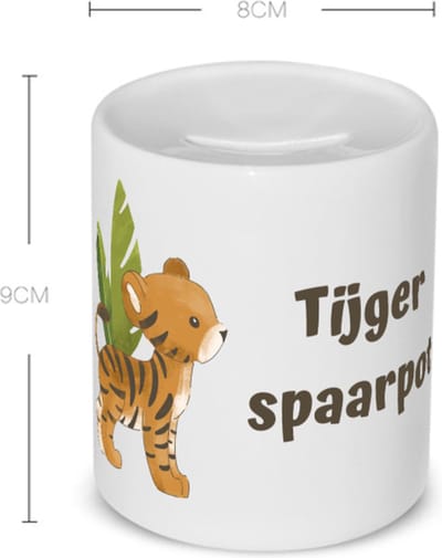 Akyol - tijger spaarpot Spaarpot - Tijger - dieren liefhebbers - leuke cadeau voor iemand die van houdt van tijgers - verjaardagscadeau - kado - gift - 350 ML inhoud