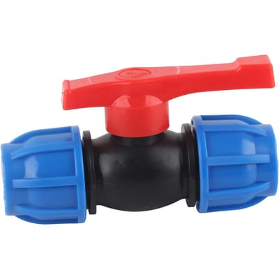 4 Pièces Valve à Boisseau Sphérique Droite en PE Vanne d'Arrêt Accessoires de Raccords de Tuyauterie pour Maison Jardin1 pouce