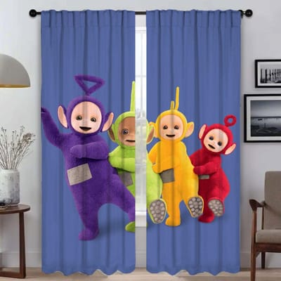 Rideau occultant pour chambre à coucher, 2 panneaux, rideaux Teletubbies pour cloison de chambre, rideaux d'intérieur pour la maison, décoration d'Halloween, salon W107xH241cmx2pcs-CL