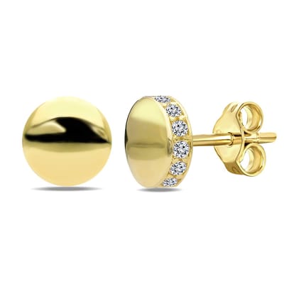 Juwelier Zwartevalk 14 karaat gouden oorbellen met zirkonia - 12.368