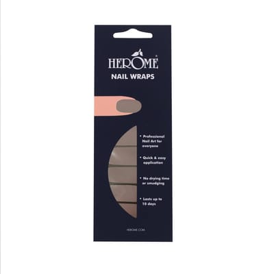 Herome Nail Wraps Taupe - Nagelstickers - Nail Art - Zonder Droogtijd - 2x10 stickers