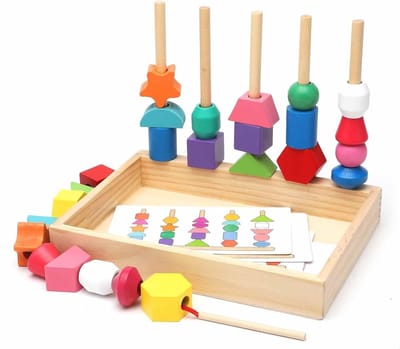 3-in-1 Montessori Fadelspel: Sorteren, Jousting en Motorische Vaardigheden Speelgoed voor Kinderen van 3 tot 5 Jaar, Perfecte Cadeau-ideeën voor Creatieve Ontwikkeling