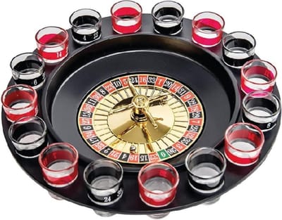 Benson Roulette drankspel - 16 glazen - draaibaar wiel - ultiem feestplezier