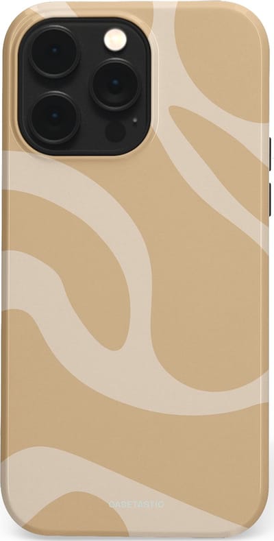 Casetastic hoesje geschikt voor Apple iPhone 14 Pro Max - MagSafe - Dubbellaagse bescherming - Aesthetic Beige Wave Clean Girl - Fashion Case - Beige
