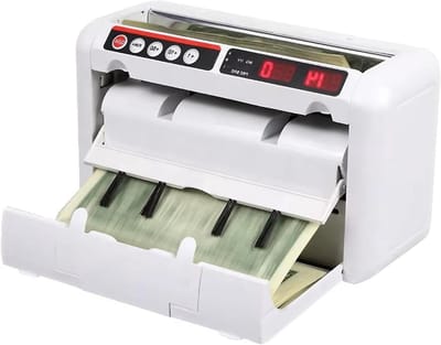 Geldtelmachine - Biljetten teller - Snel geld tellen - Valsgelddetectie - 800 stuks/min - Wit