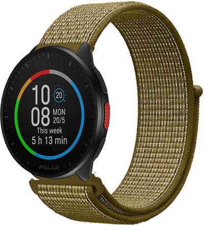 Nylon bandje geschikt voor Polar Ignite / Ignite 2 / Ignite 3 / Unite / Polar Pacer - Olijf Groen