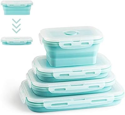 Siliconen Lunchbox Opvouwbare Siliconen Voedselopslagcontainer Met Deksel, Draagbare Lunch Bento Box Buiten Picknickdoos