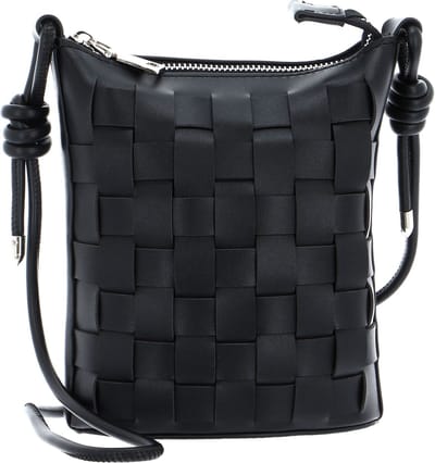 SEIDENFELT MANUFAKTUR Schoudertas Malilla Bucket Crossbody Bag Black Zwart
