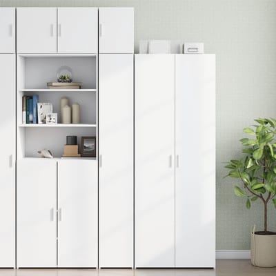 Smalle Hoge Kast - Opbergkast Dressoir - Ruimte Optimaliseren - Veelzijdige Opbergvakken - 30 x 42.5 x 225 cm - Wit