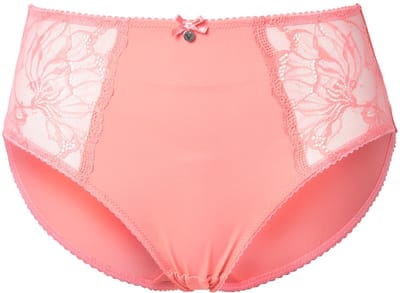 Ulla Popken - Dames - Midislip microvezel kant aan de zijkanten - Perzik roze - Maat 58+