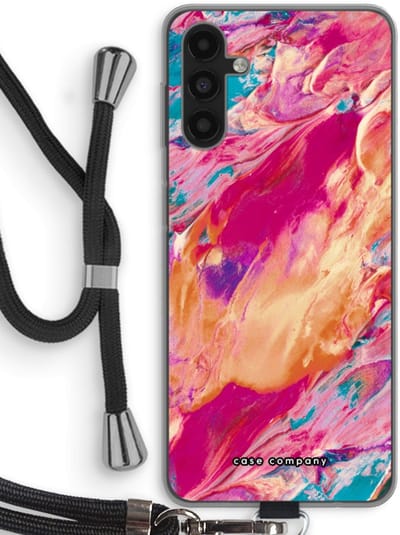 Case Company® - Hoesje met koord geschikt voor Samsung Galaxy A13 5G hoesje met Koord - Pastel Echoes - Telefoonhoesje met Zwart Koord - Bescherming aan alle Kanten en Over de Schermrand