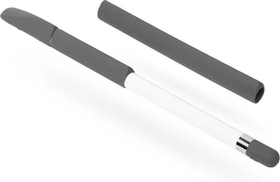 Peachy Silicone Antislip Grip geschikt voor Apple Pencil 4 delige extra Bescherming - Grijs