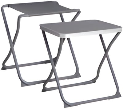 Redcliffs Campingkrukje / tafel - opvouwbaar - metaal - 47 x 37 x 47 cm - incl tafelblad - stoel/kruk