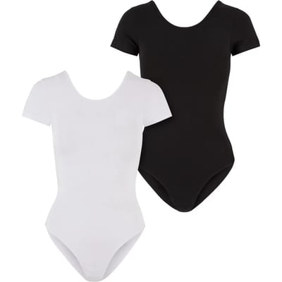 Urban Classics - Organic Stretch Jersey 2Pack Bodysuit - XS - Wit/Zwart