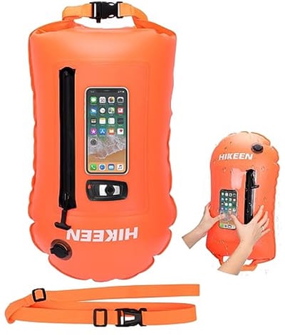 Zwemboei met Telefoonhoesje - Opblaasbare Droogzak voor Vrije Water Activiteiten, Triatlon, Snorkelen en Training