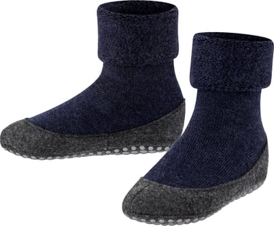 FALKE Cosyshoe Minis Noppen op de zool wol huissokken kinderen blauw - maat 25-26