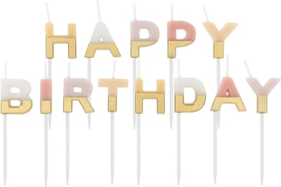 Folat - Kaarsenset 'Happy Birthday' pale pastel