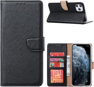 Cityhoesje - iPhone 16 Pro Book Case – Hoesje – Magneetsluiting – Zwart