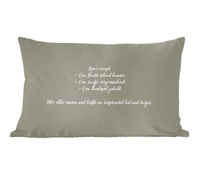 Sierkussens - Kussentjes Woonkamer - 60x40 cm - Keuken - Spreuken - Opa's Recept - Opa - Quotes