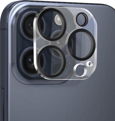 ENKAY, Beschermfolie voor achtercamera Geschikt voor iPhone 15 Plus / 15 Pro Max Achterzijde 9H Hoge Weerstand Gehard Glas, Transparant zwart