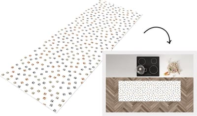 Keukenloper - Loper keuken - Katten - Pootafdruk - Huisdieren - Patronen - 150x50 cm - Keukenloper vinyl