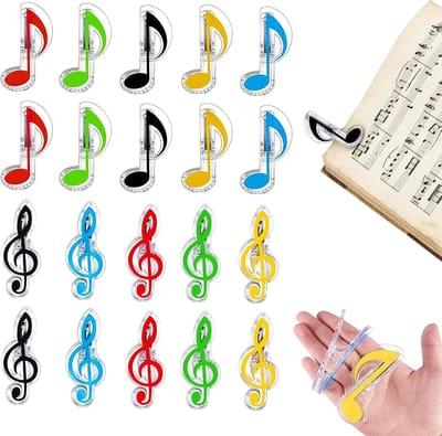 20 stuks kunststof klemmen voor notities, muziekstandaard, boekenorganisatie en kantoorbenodigdheden